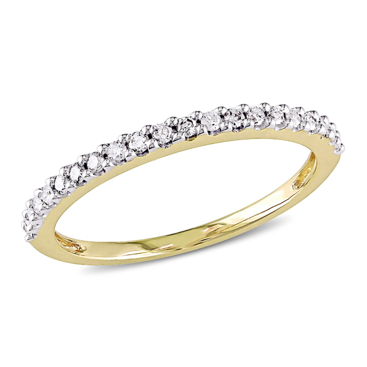 Gem And Harmony 1/4 Carat (ctw) Diamond Anniversary Wedding Band Ring in 10K Yellow Gold